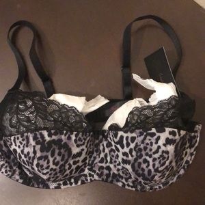 Brand new, never worn.  Animal print bra with lace